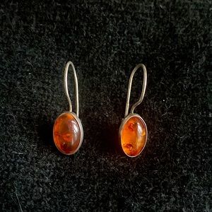 Vintage Amber Drop Earrings